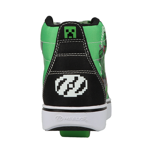 alternate view Mens Heelys x Minecraft Racer 20 Mid Skate Shoe - Black / GreenALT4