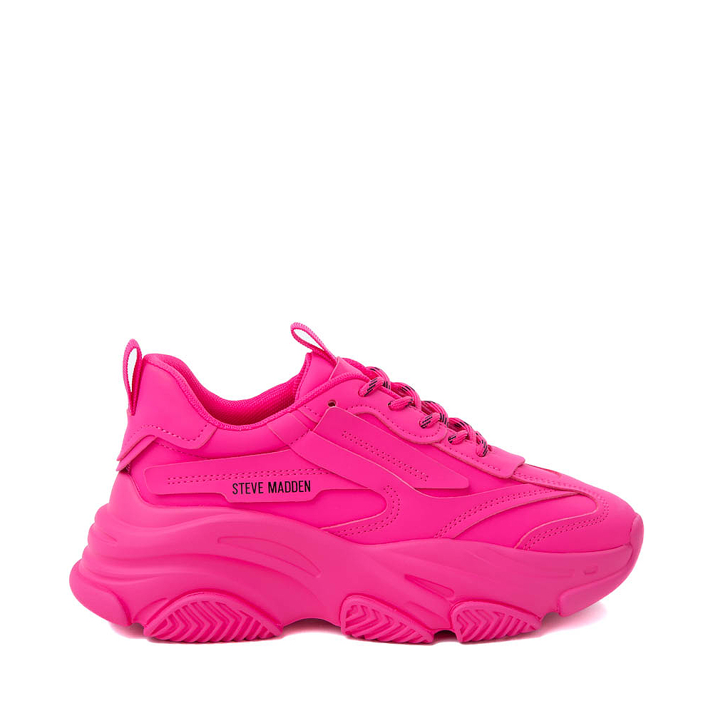 Womens Steve Madden Possession Platform Sneaker - Neon Pink