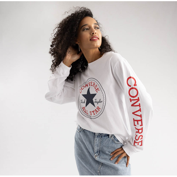 Converse Chuck Patch Long Sleeve Tee - White
