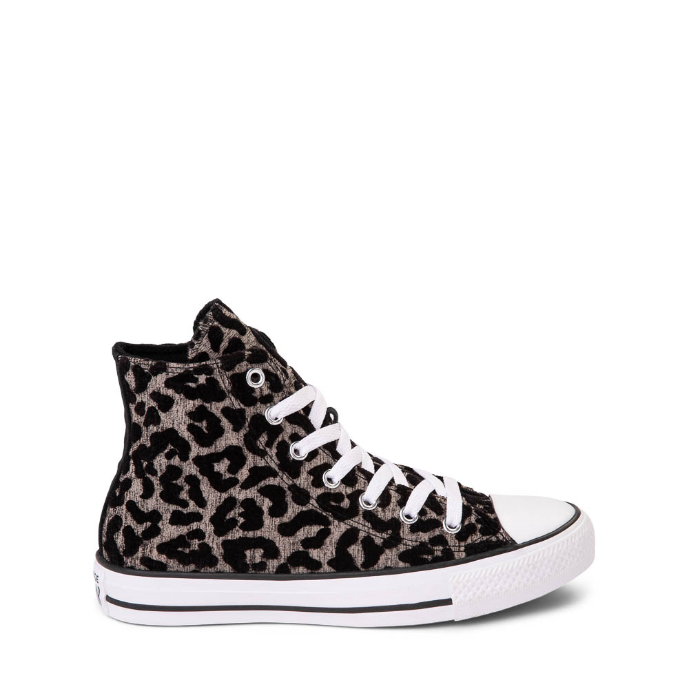 Converse Chuck Taylor All Star Hi Leopard Love Sneaker - Big Kid - Light Fawn / Black