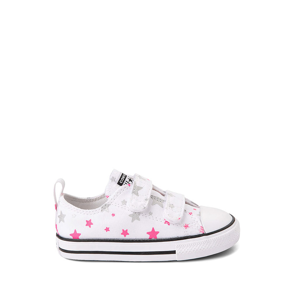 Converse Chuck Taylor All Star 2V Lo Sneaker - Baby / Toddler - White / Pink / Silver / Stars