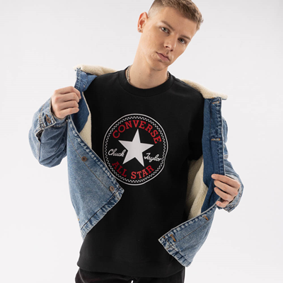 Main view of Converse Go-To All Star Patch Sweatshirt - Black