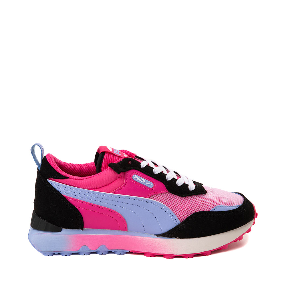 Womens PUMA Rider FV Muted Martians Athletic Shoe - Black / Intense Lavender / Glowing Pink