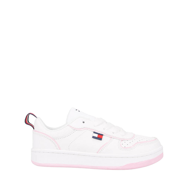 Main view of Tommy Hilfiger Cade Court Low Athletic Shoe - Little Kid / Big Kid - White / Pink