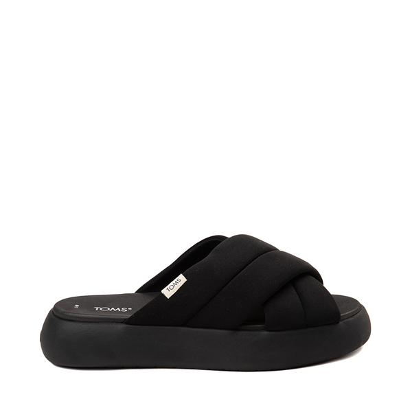 Main view of Womens TOMS Mallow Crossover Slide Sandal - Black