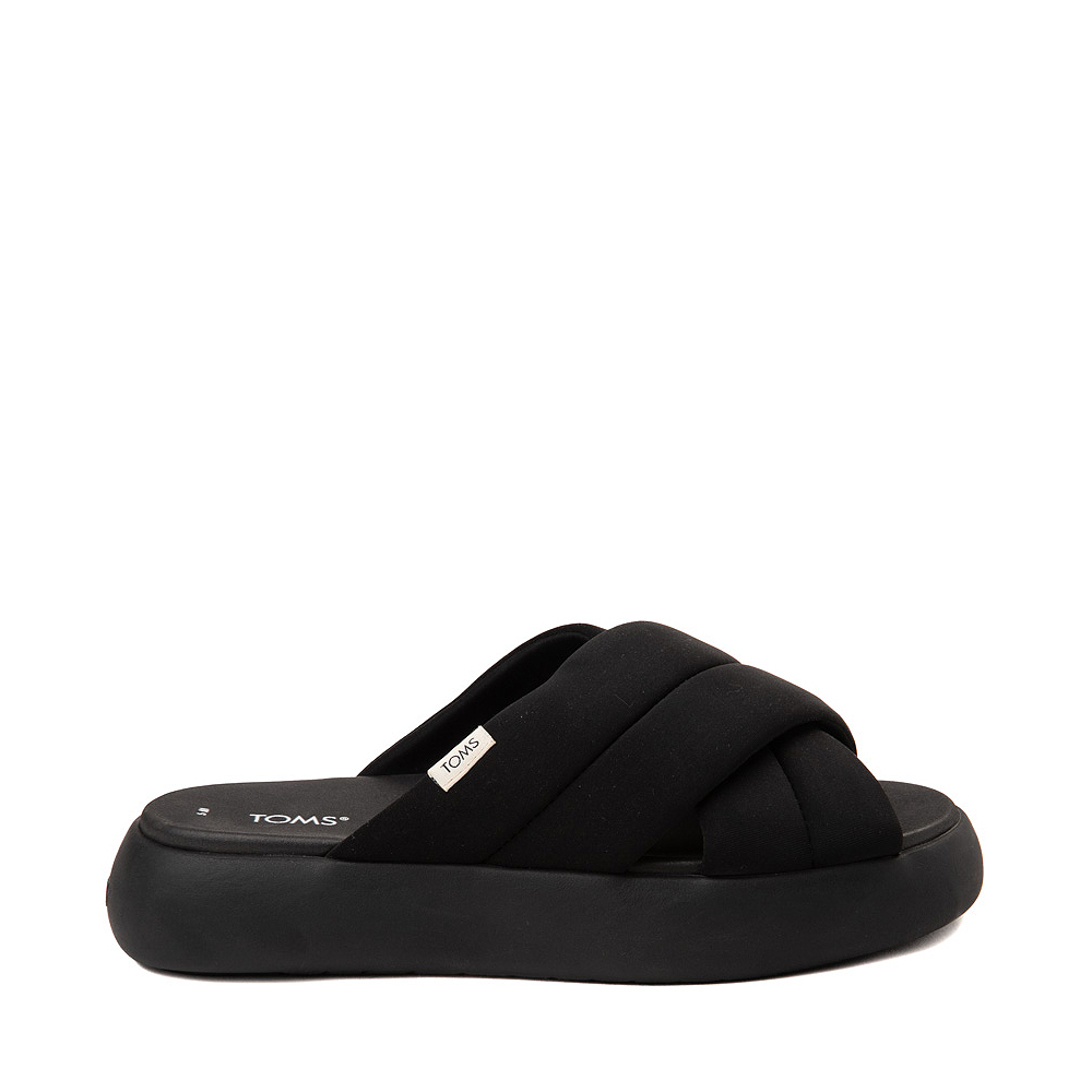 Womens TOMS Mallow Crossover Slide Sandal Black Journeys