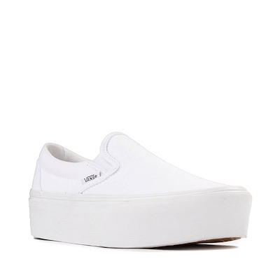 Vans Classic Slip-On Stackform Skate Shoe White Monochrome