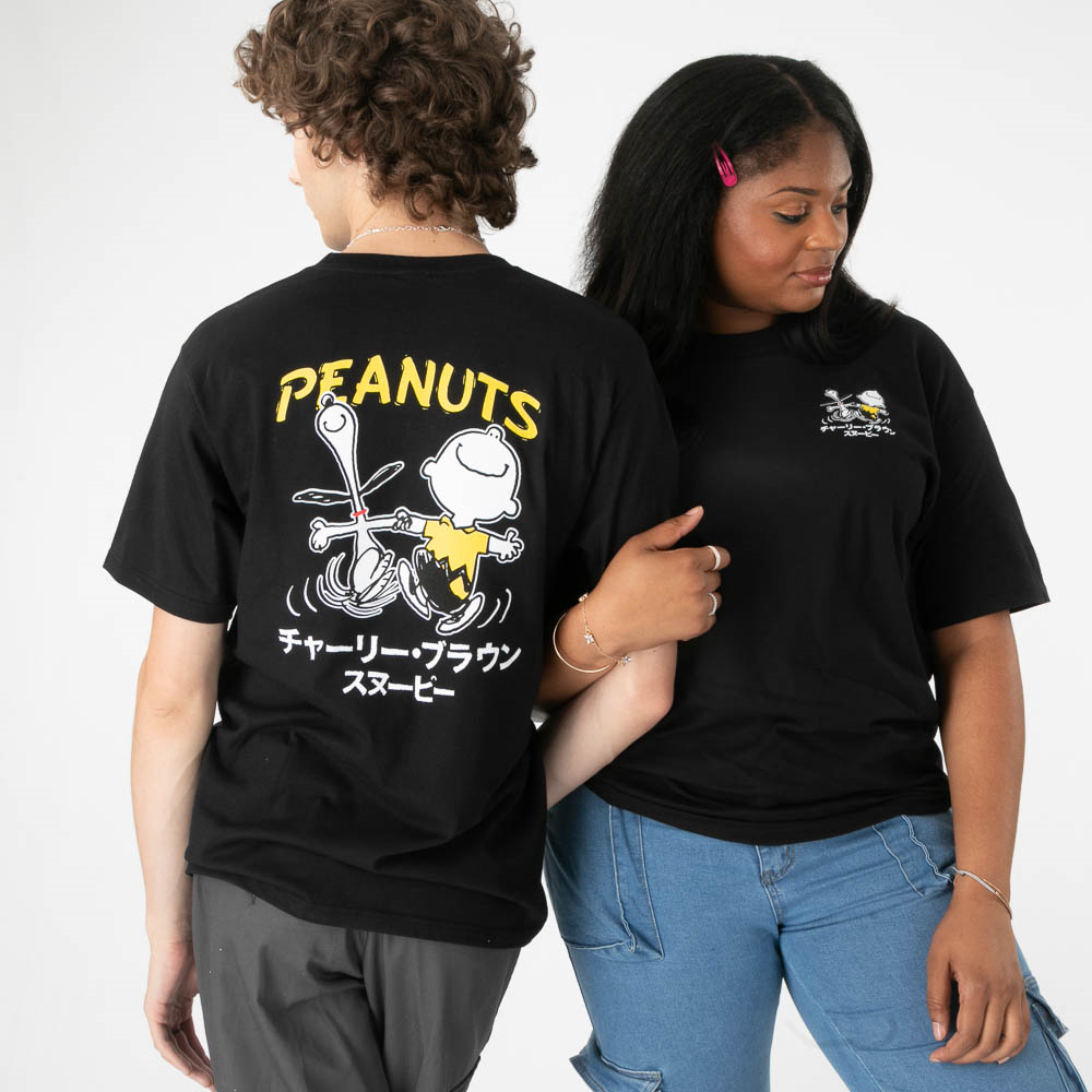Peanuts Chuck And Snoopy Dance Tee - Black