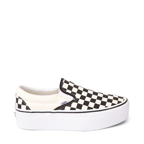 Vans Slip-On Stackform Checkerboard Skate Shoe - Black / White | Journeys