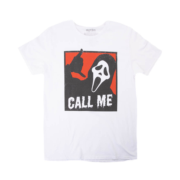 alternate view Ghost Face Call Me Tee - WhiteALT2