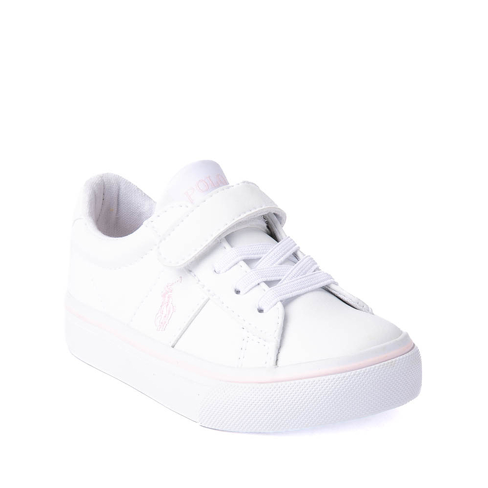 Sayer PS Sneaker by Polo Ralph Lauren - Little Kid - White / Light Pink ...