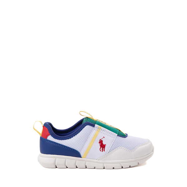 Main view of Barnes Sneaker by Polo Ralph Lauren - Baby / Toddler - White / Blue / Green / Yellow