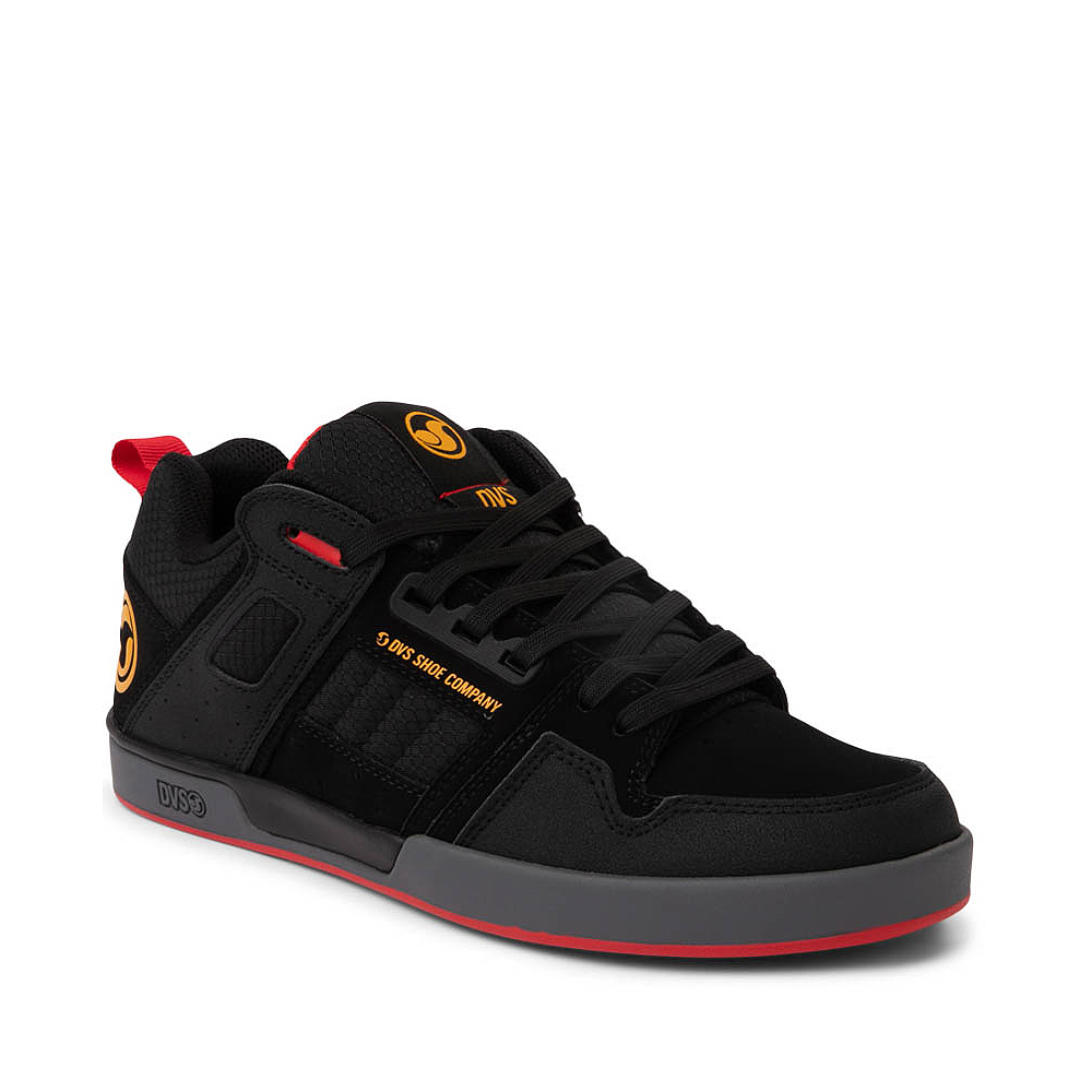 Mens DVS Comanche 2.0+ Skate Shoe Black / Yellow / Red Journeys