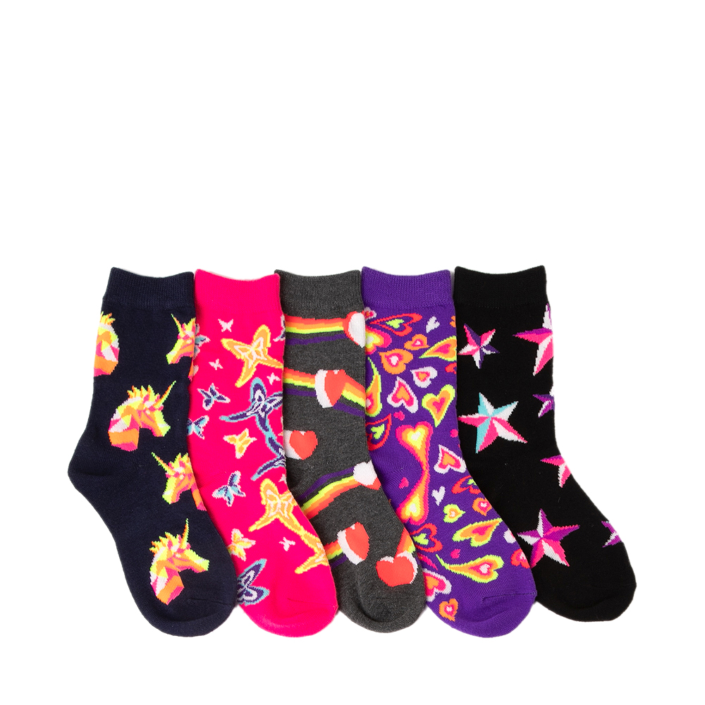 Glow Crew Socks 5 Pack - Little Kid - Multicolor