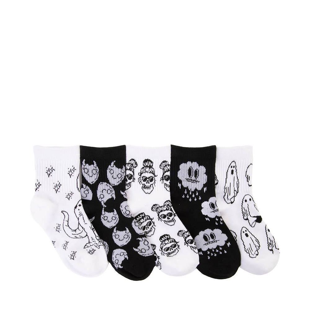 Icon Quarter Socks 5 Pack - Little Kid - Black / White