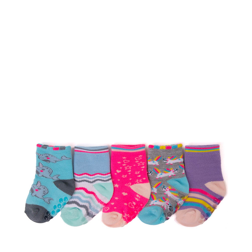 Unicorn Gripper Crew Socks 5 Pack Baby Multicolor Journeys