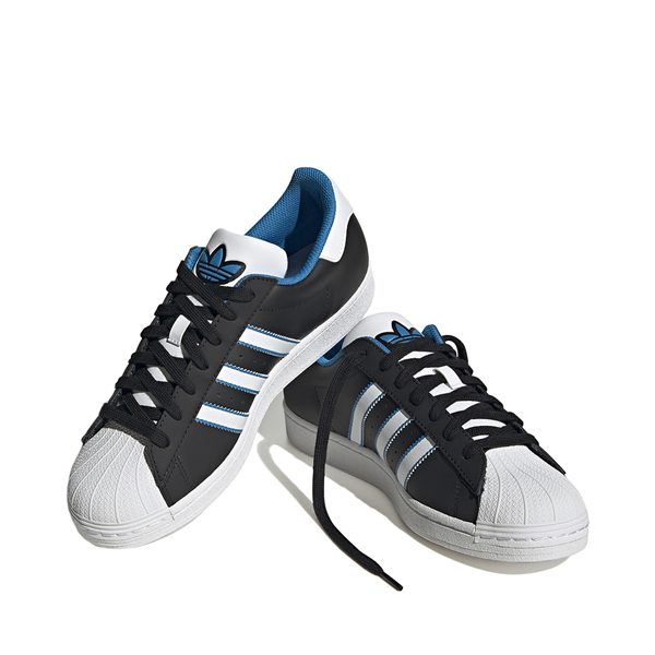 alternate view adidas Superstar Athletic Shoe - Core Black / Cloud White / Bright BlueHERO