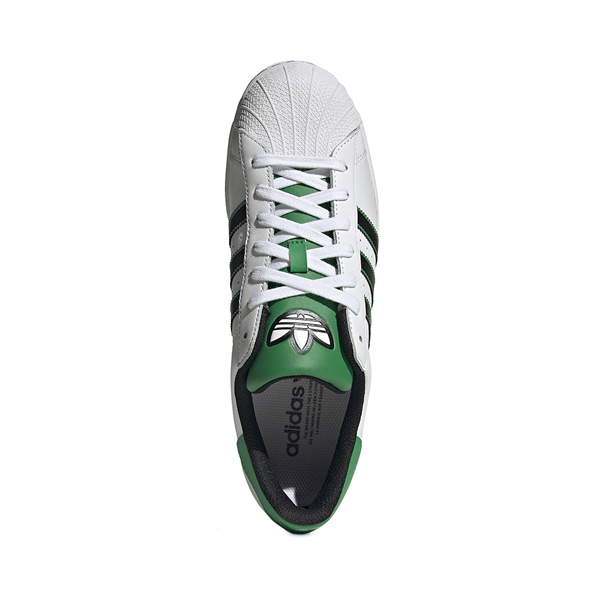 alternate view adidas Superstar Athletic Shoe - Cloud White / Core Black / GreenALT2