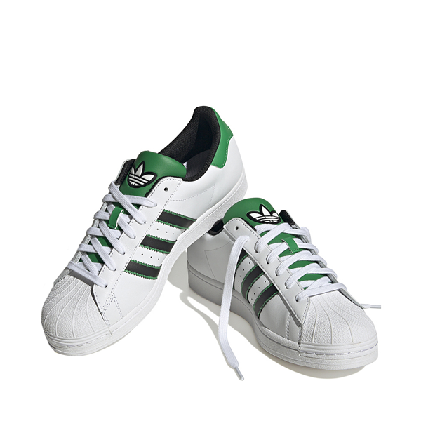 alternate view adidas Superstar Athletic Shoe - Cloud White / Core Black / GreenHERO