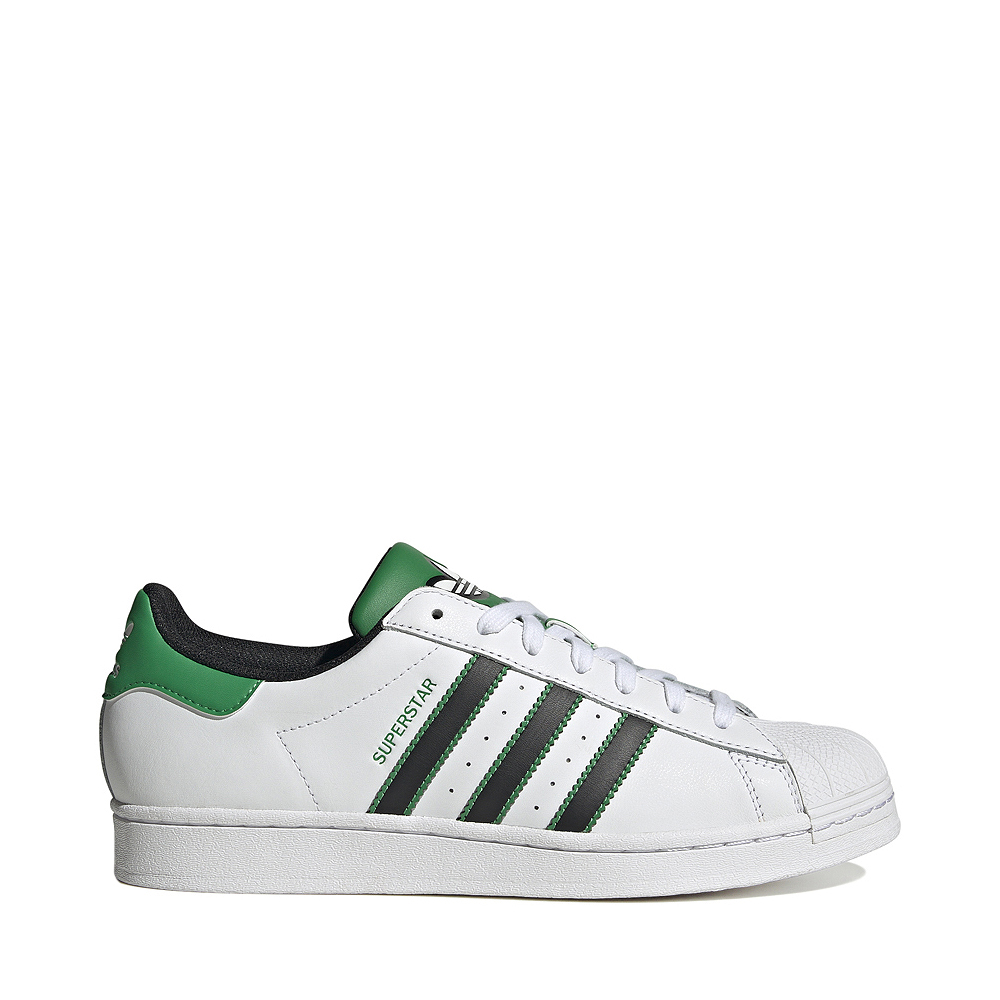 adidas Superstar Athletic Shoe - Cloud White / Core Black / Green