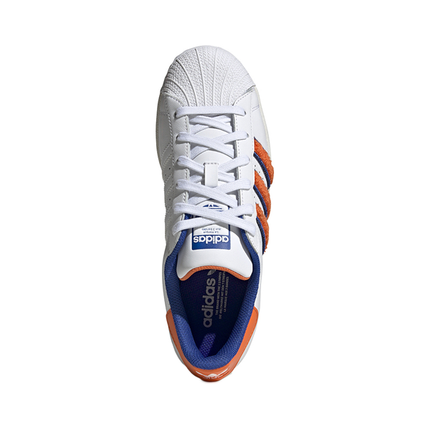 alternate view Womens adidas Superstar Athletic Shoe - Cloud White / Orange / Royal BlueALT2