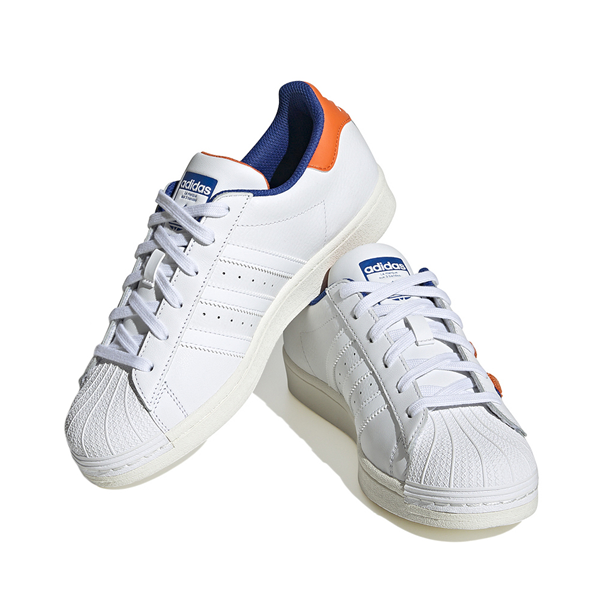 alternate view Womens adidas Superstar Athletic Shoe - Cloud White / Orange / Royal BlueHERO