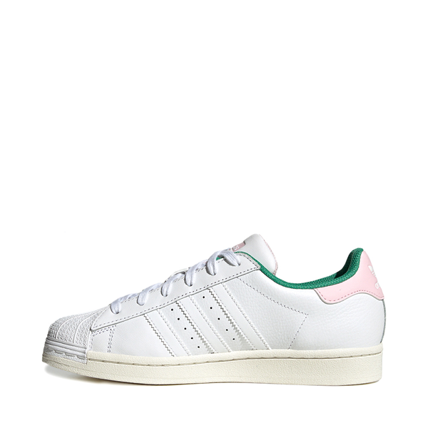 alternate view Womens adidas Superstar Athletic Shoe - Cloud White / Clear Pink / Semi Court GreenALT1