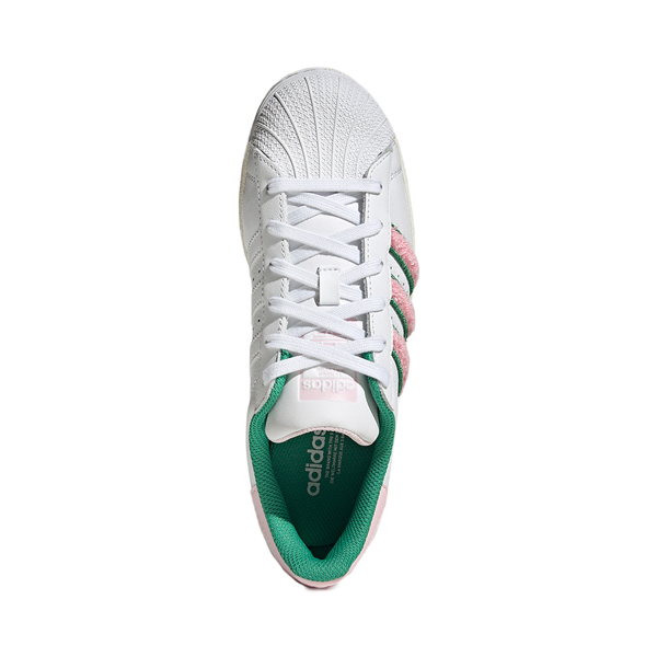 alternate view Womens adidas Superstar Athletic Shoe - Cloud White / Clear Pink / Semi Court GreenALT2