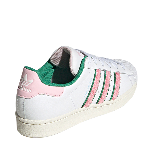 alternate view Womens adidas Superstar Athletic Shoe - Cloud White / Clear Pink / Semi Court GreenALT4