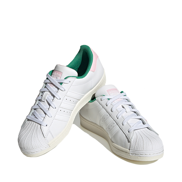 alternate view Womens adidas Superstar Athletic Shoe - Cloud White / Clear Pink / Semi Court GreenHERO