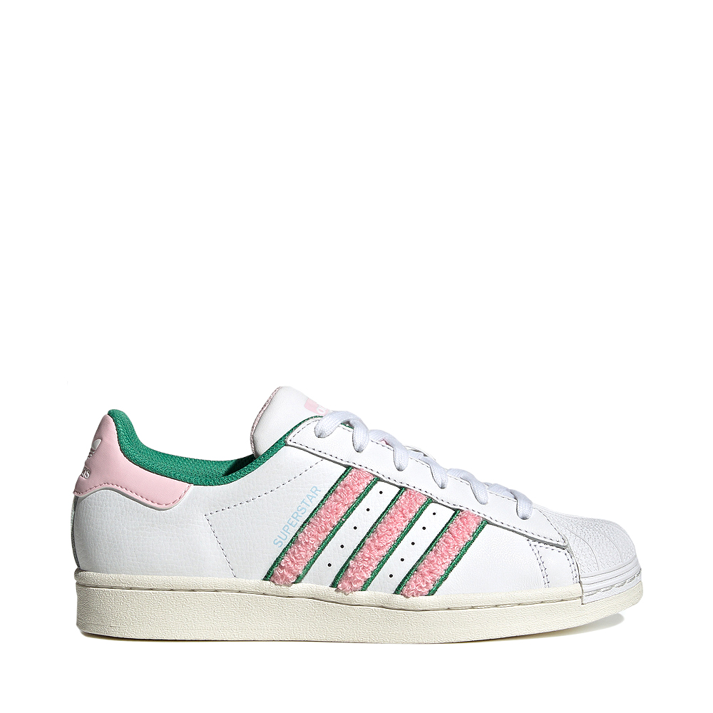 Womens adidas Superstar Athletic Shoe - Cloud White / Clear Pink / Semi Court Green