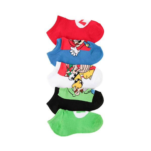 Main view of Super Mario No-Show Socks 5 Pack - Little Kid - Multicolor