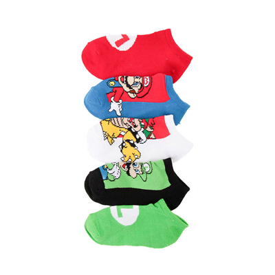Alternate view of Super Mario No-Show Socks 5 Pack - Little Kid - Multicolor
