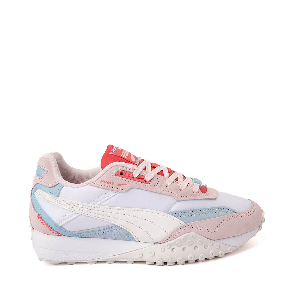 Womens PUMA Blacktop Rider Athletic Shoe - White / Frosty Pink