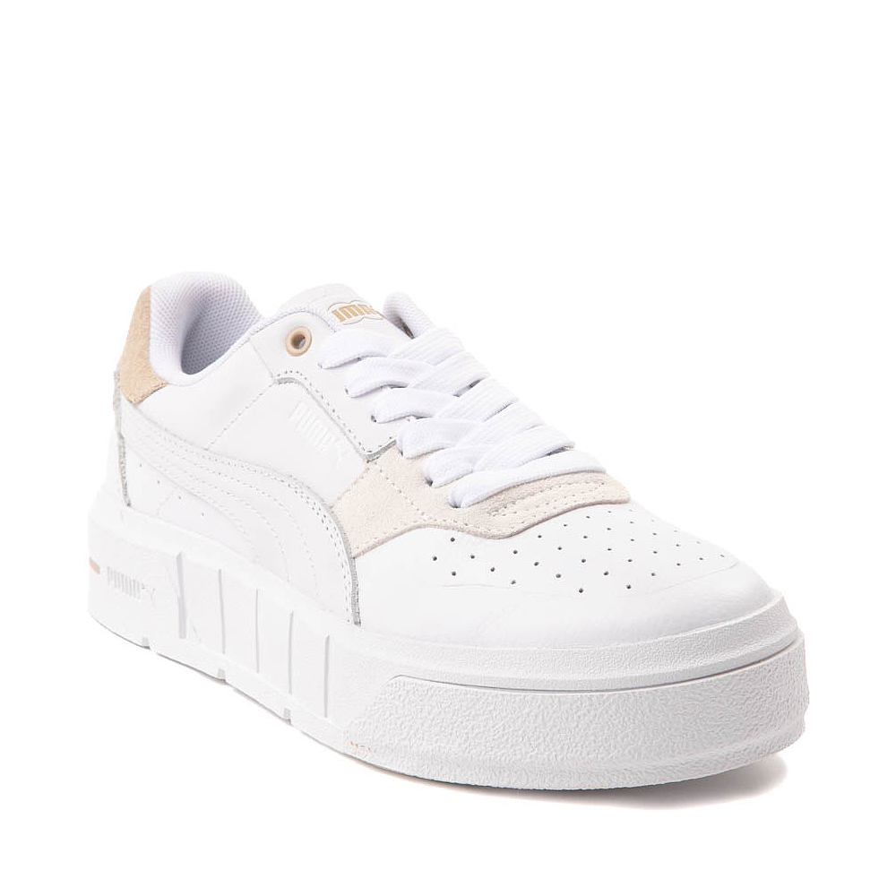 Womens PUMA Cali Court Match Athletic Shoe - White / Granola | Journeys