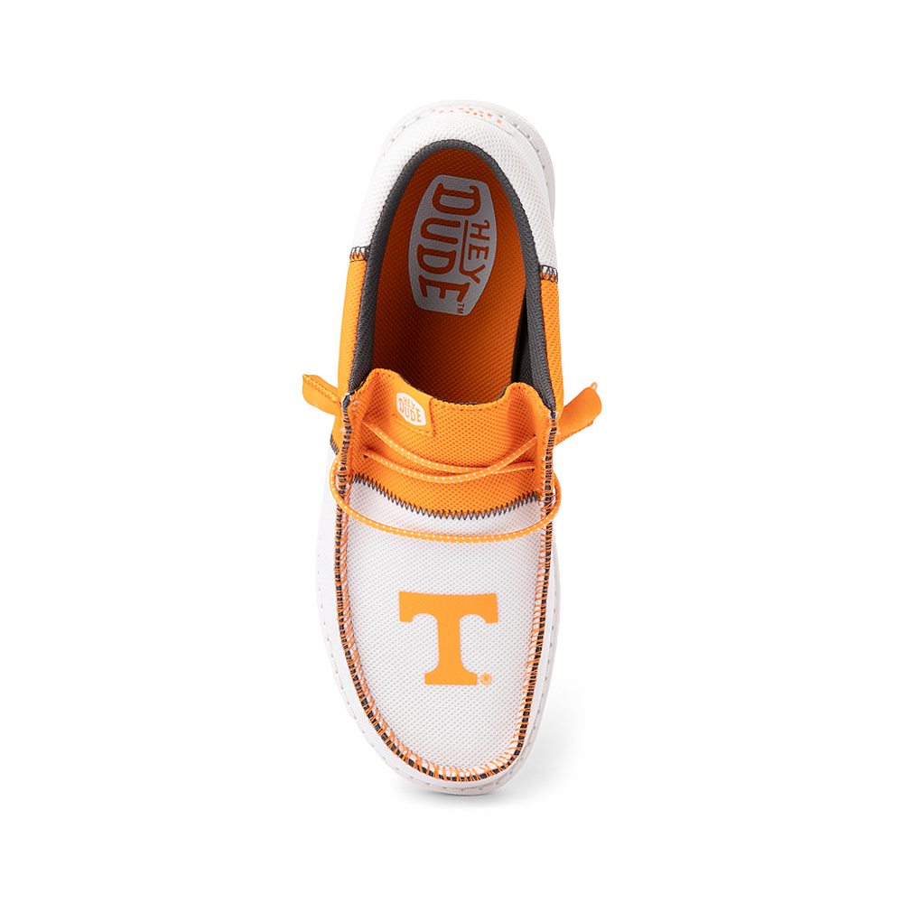 Mens HEYDUDE Wally Tri Tennessee Casual Shoe - White / Orange