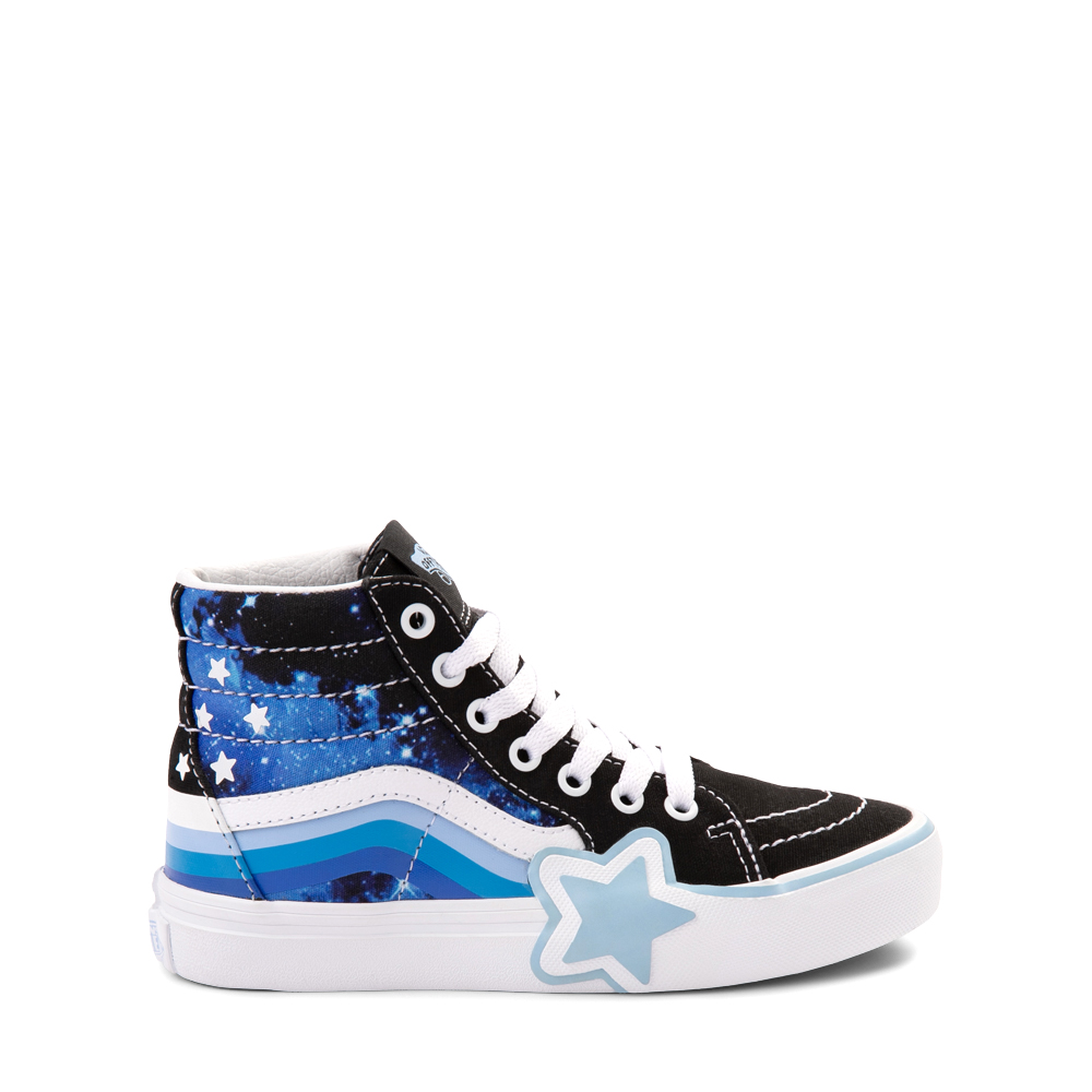 Vans Sk8-Hi Glow Rainbow Star Skate Shoe - Little Kid - Glow Galaxy Black / Blue