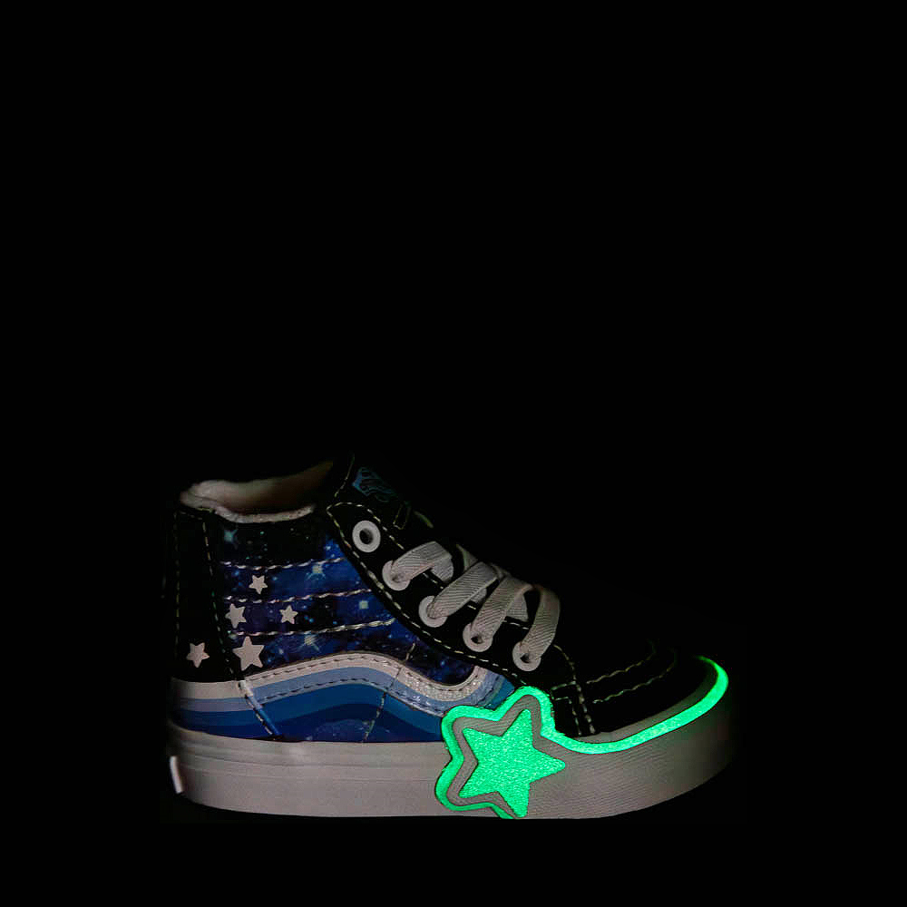 Blue Glow Skate Shoe - / Vans Glow Baby Star Galaxy / | Sk8-Hi - Rainbow Black Zip Journeys Toddler