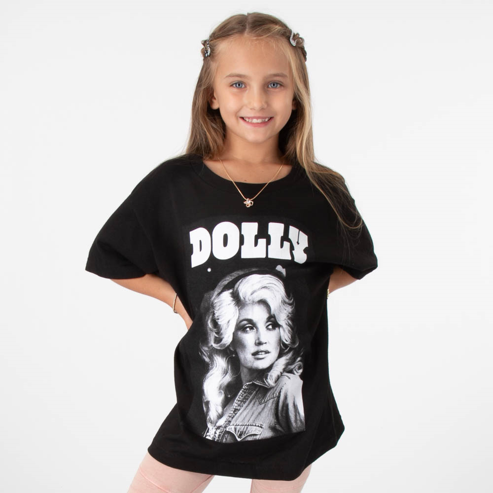 Dolly Parton Tee - Little Kid / Big Kid - Black