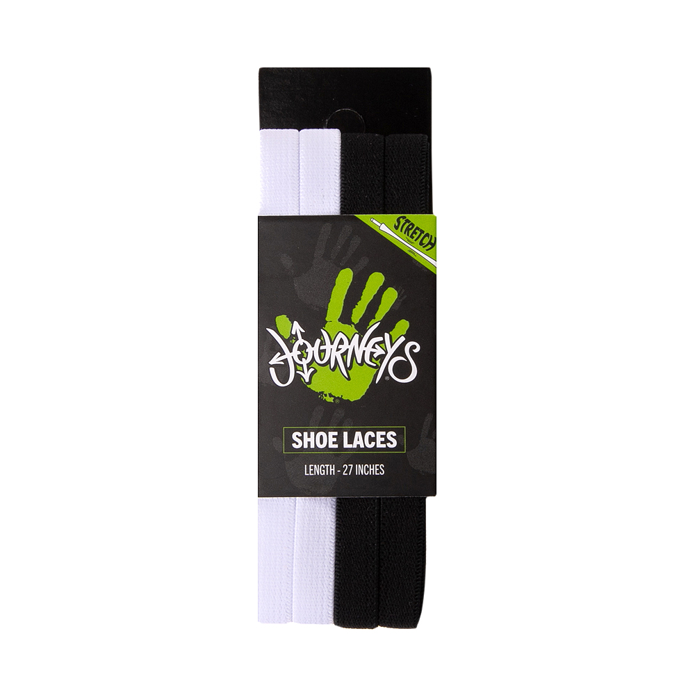 Elastic Laces 27-Inch 2 Pack - Black / White