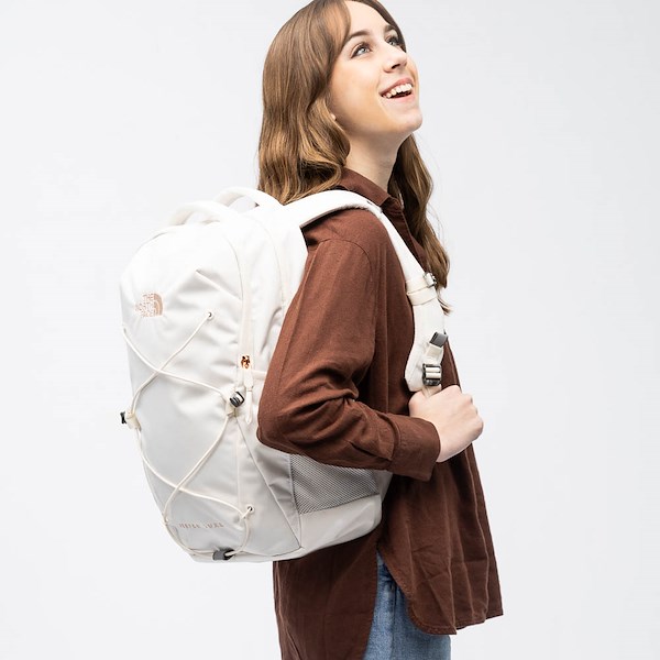 alternate view Womens The North Face Jester Luxe Backpack - Gardenia White / Burnt Coral MetallicALT1BADULT
