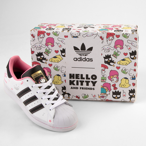 adidas Originals x Hello Kitty® Superstar Athletic Shoe - Big Kid White / Black Pink
