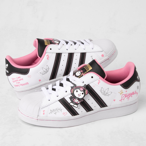 adidas Originals x Hello Kitty® Superstar Athletic Shoe - Big Kid White / Black Pink