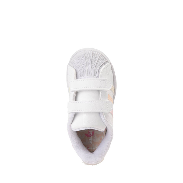 alternate view adidas Superstar Athletic Shoe - Baby / Toddler - White / PinkALT2