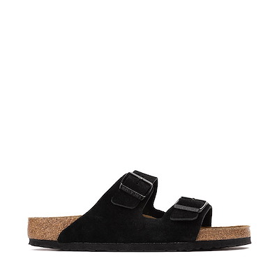 Main view of Mens Birkenstock Arizona Soft Footbed Slide Sandal - Black