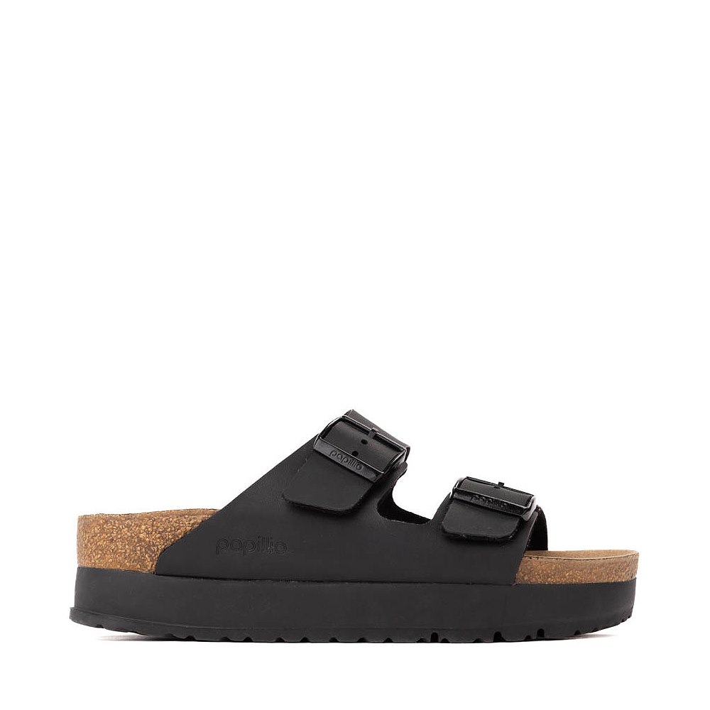 Womens Papillio by Birkenstock&reg; Arizona Flex Platform Slide Sandal - Black