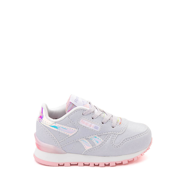 Reebok Classic Leather Step 'n' Flash Athletic Shoe - Baby / Toddler Silver Girly Glam