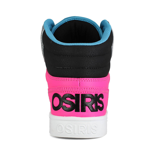 alternate view Mens Osiris Clone Skate Shoe - Black / Pink / CyanALT4