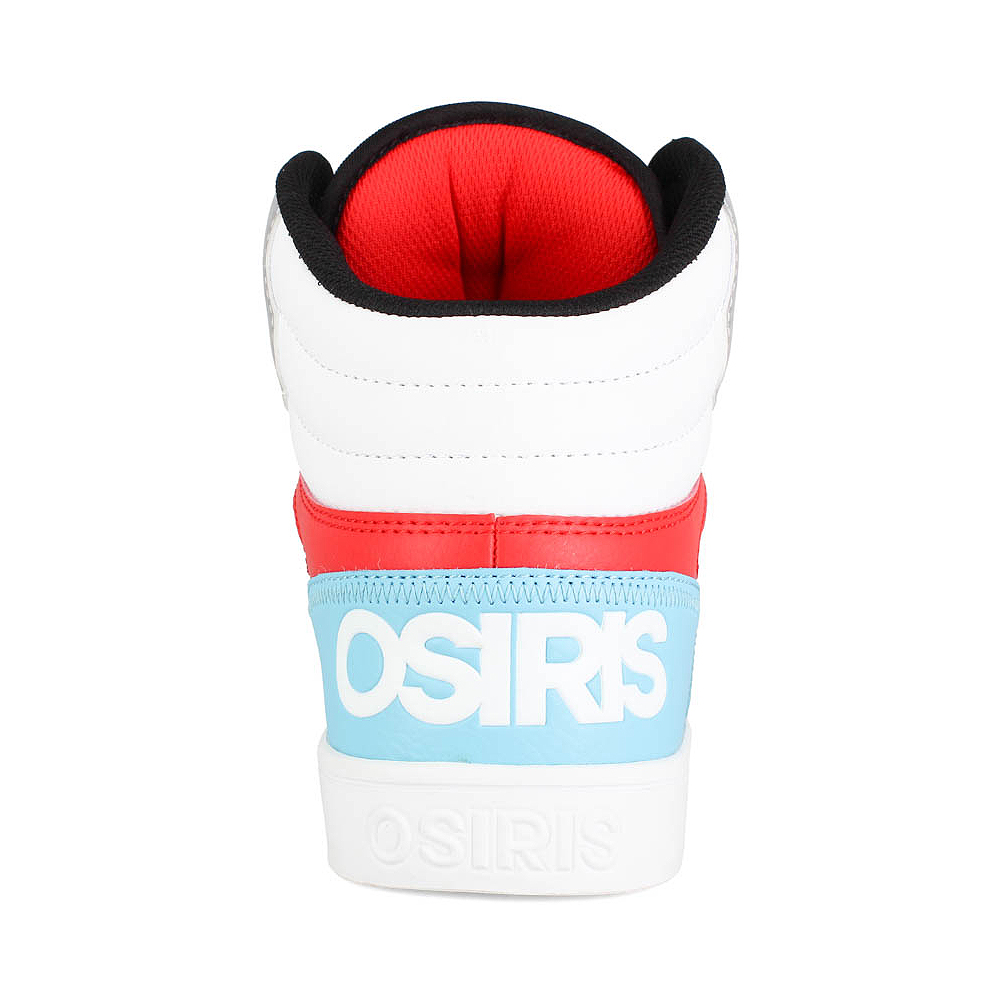Mens Osiris Clone Skate Shoe White / Red / Cyan Journeys