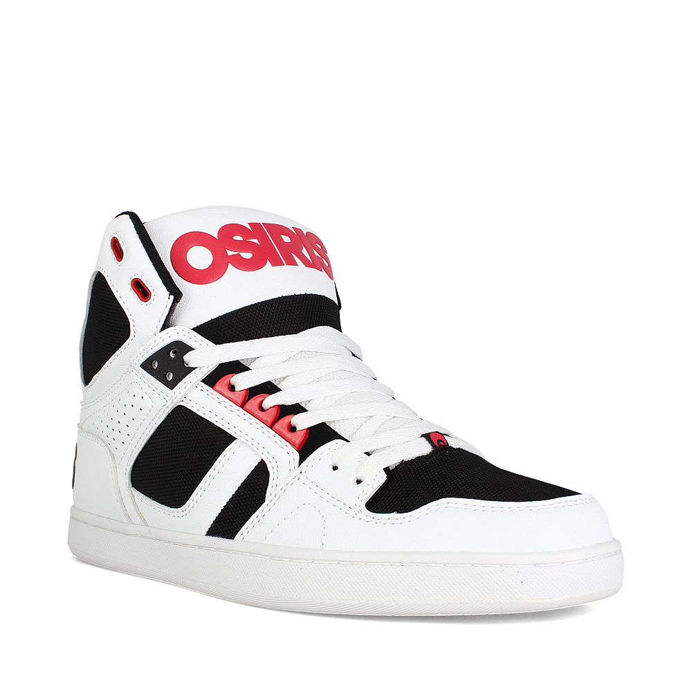 Mens Osiris NYC 83 CLK Skate Shoe - White / Black / Red | Journeys